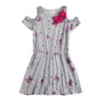 Girls 7-16 Jojo Siwa Ruffled Cold Shoulder Dress With Bow Accent, Size: Small, Light Grey