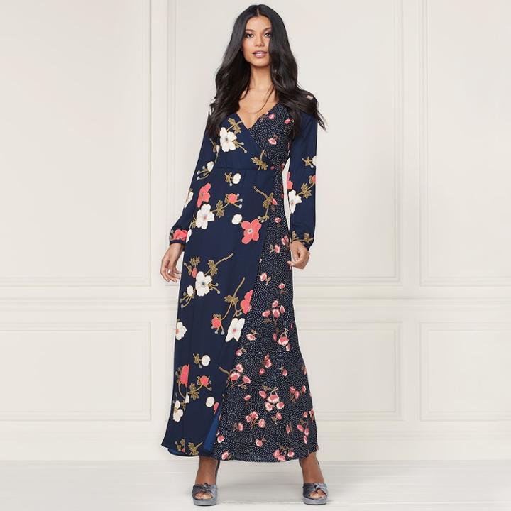 Lc Lauren Conrad Runway Collection Wrap Maxi Dress - Women's, Size: Large, Blue