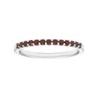 14k White Gold Garnet Stackable Ring, Women's, Size: 6.50, Red