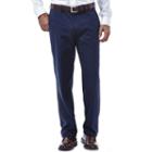 Men's Haggar&reg; Eclo Stria Stretch Slim-fit Flat-front Dress Pants, Size: 36x30, Blue (navy)