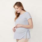 Maternity Lc Lauren Conrad Lace Inset Tee, Women's, Size: Xl-mat, Brt Purple