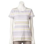 Women's Croft & Barrow&reg; Essential Crewneck Tee, Size: Medium, Light Grey