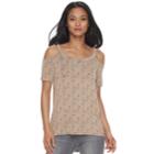 Women's Rock & Republic&reg; Cold-shoulder High Low Tee, Size: Xs, Med Beige