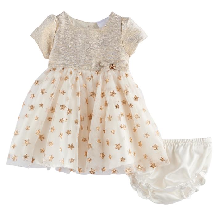 Baby Girl Nannette Gold Star Dress, Size: 18 Months