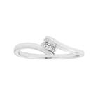 Sterling Silver 1/10 Carat T.w. Diamond Bypass Promise Ring, Women's, Size: 8, White
