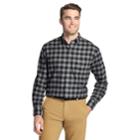 Men's Izod Slim-fit Plaid Flannel Button-down Shirt, Size: Large, Light Grey