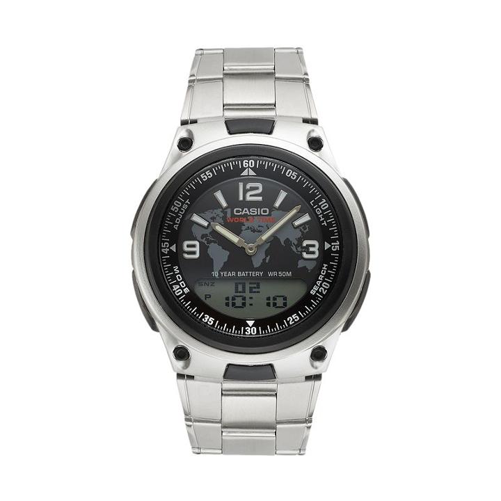 Casio Men's Stainless Steel World Time Analog & Digital Watch - Aw80d-1a2v, Grey