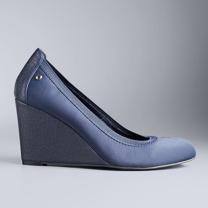 Simply Vera Vera Wang Women's Slip-on Dress Wedges, Size: 6, Blue