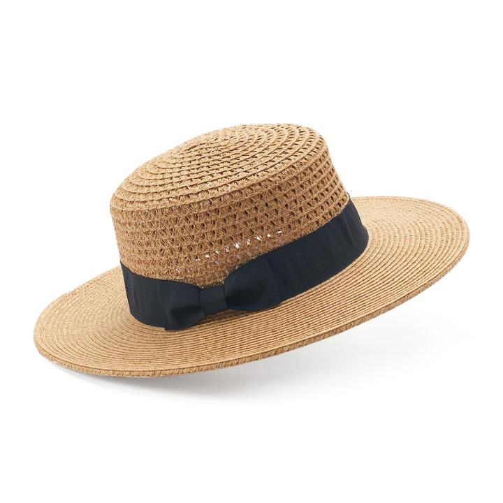 Women's Sonoma Goods For Life&trade; Woven Boater Hat With Grosgrain Band, White
