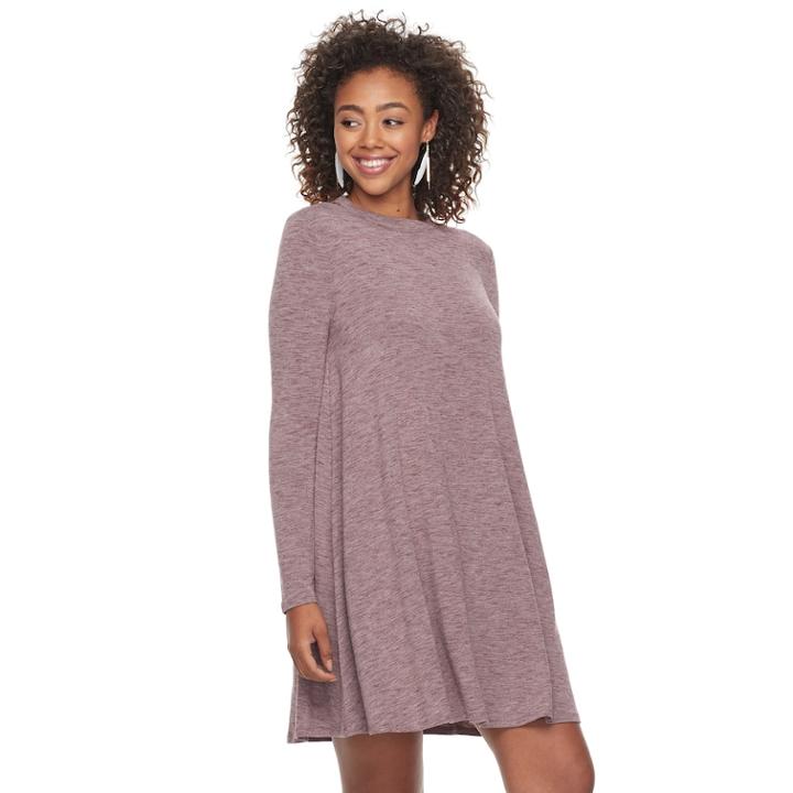 Juniors' So&reg; Keyhole Back Swing Dress, Teens, Size: Small, Dark Red