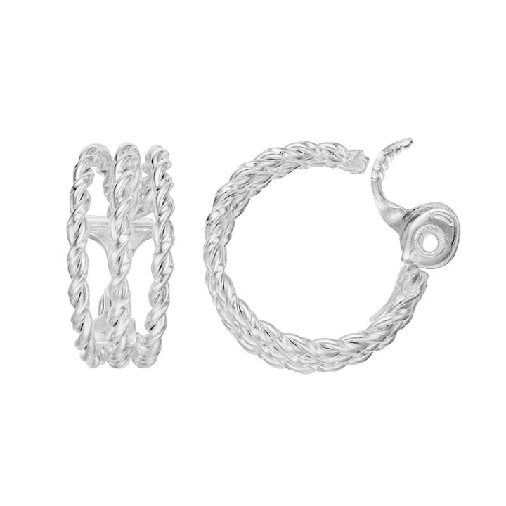 Napier Rope Clip-on Nickel Free Hoop Earrings, Women's, Silver