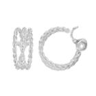 Napier Rope Clip-on Nickel Free Hoop Earrings, Women's, Silver