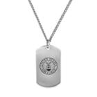 Men's Sterling Silver United States Air Force Dog Tag Necklace, Size: 24, Grey