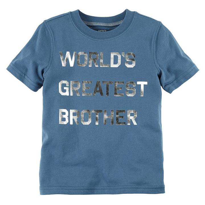 Boys 4-8 Carter's World's Greatest Brother Graphic Tee, Size: 8, Blue
