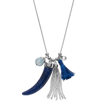 C.o. & Co. Long Tassel Charm Necklace, Women's, Size: 32, Blue