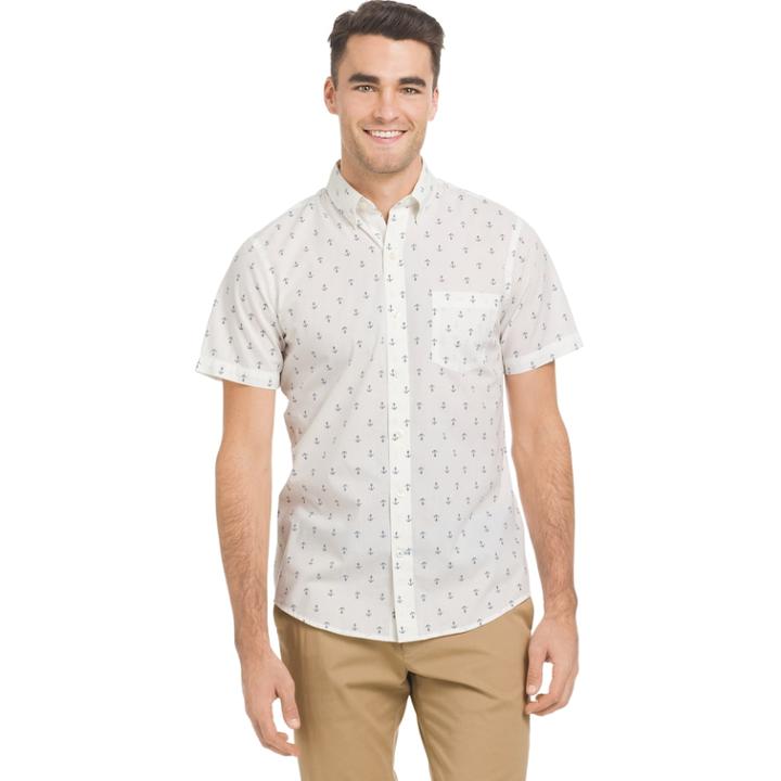 Men's Izod Coolfx Classic-fit Boat Moisture-wicking Button-down Shirt, Size: Xxl, White