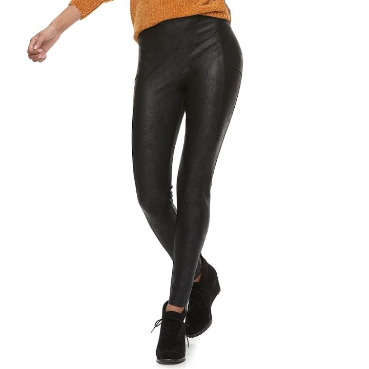 Juniors' Mudd High-waisted Ponte Leggings, Teens, Size: Xl, Black