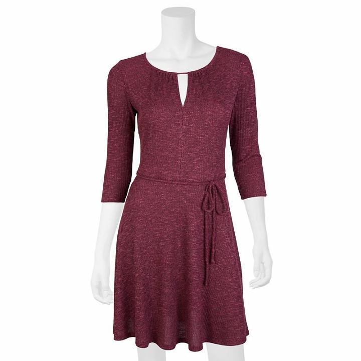 Juniors' Iz Byer California Keyhole Skater Dress, Teens, Size: Medium, Purple Oth