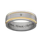 Sweet Sentiments Titanium And Gold Ion Diamond Accent Wedding Band - Men, Size: 12, Multicolor