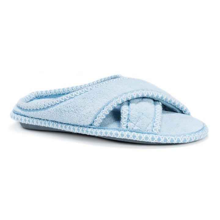 Muk Luks Ada Women's Criss-cross Slippers, Size: Large, Blue (sea Glass)