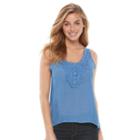 Women's Harve Benard Embroidered High-low Tank, Size: Small, Dark Blue