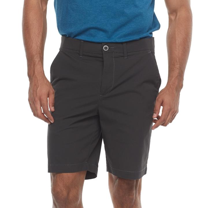 Men's Apt. 9&reg; Premier Flex Regular-fit Stretch Flat-front Shorts, Size: 38, Grey
