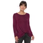Women's Apt. 9&reg; Twist Front Tee, Size: Xxl, Dark Red