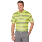 Men's Grand Slam Performance Striped Golf Polo, Size: Large, Green Oth