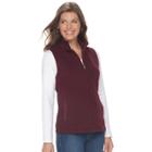 Petite Croft & Barrow&reg; Quilted Knit Vest, Women's, Size: L Petite, Red