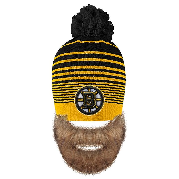 Adult Old Time Hockey Boston Bruins Bearded Beanie, Black