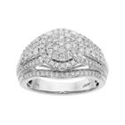Lovemark 10k White Gold 1 Carat T.w. Diamond Cluster Engagement Ring, Women's, Size: 7
