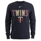 Men's Nike Minnesota Twins Local Hunt Long-sleeve Tee, Size: Large, Blue (navy)