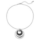 Black Interlocking Ring Pendant Necklace, Women's, Oxford