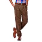 Men's Haggar&reg; Work To Weekend&reg; Classic-fit Pleated Expandable Waist Pants, Size: 36x29, Brown