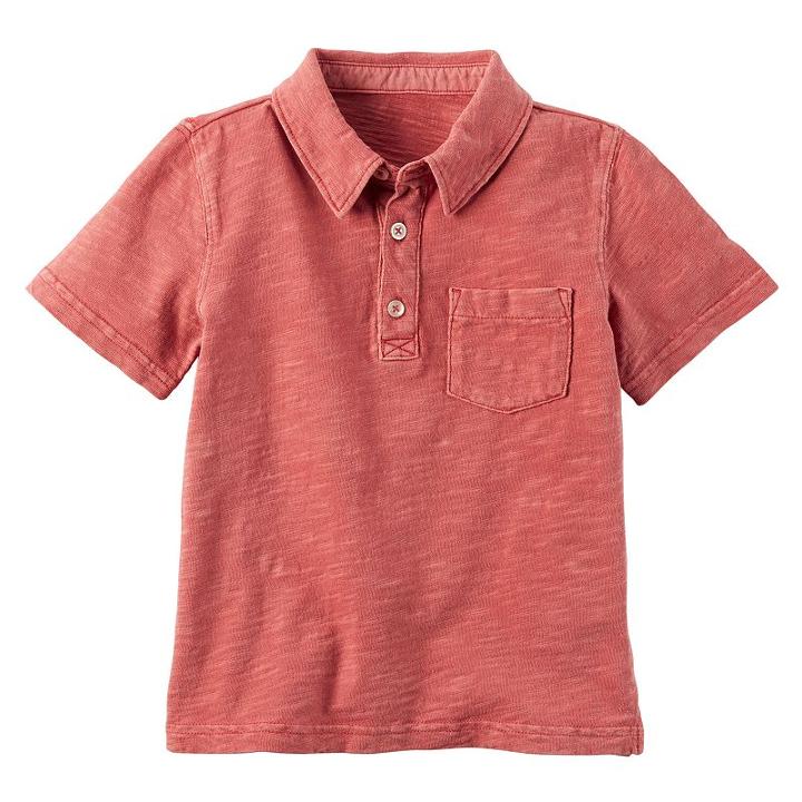 Boys 4-8 Carter's Slubbed Polo, Size: 8, Red
