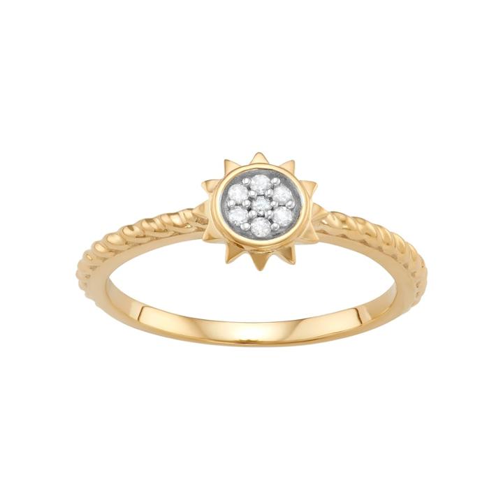 Sterling Silver Diamond Accent Sun Ring, Women's, Size: 7, White