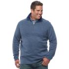 Big & Tall Haggar Regular-fit Marled Stretch Fleece Quarter-zip Pullover, Men's, Size: L Tall, Brt Purple