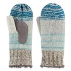 Women's Isotoner Variegated Striped Knit Mittens, Blue Other