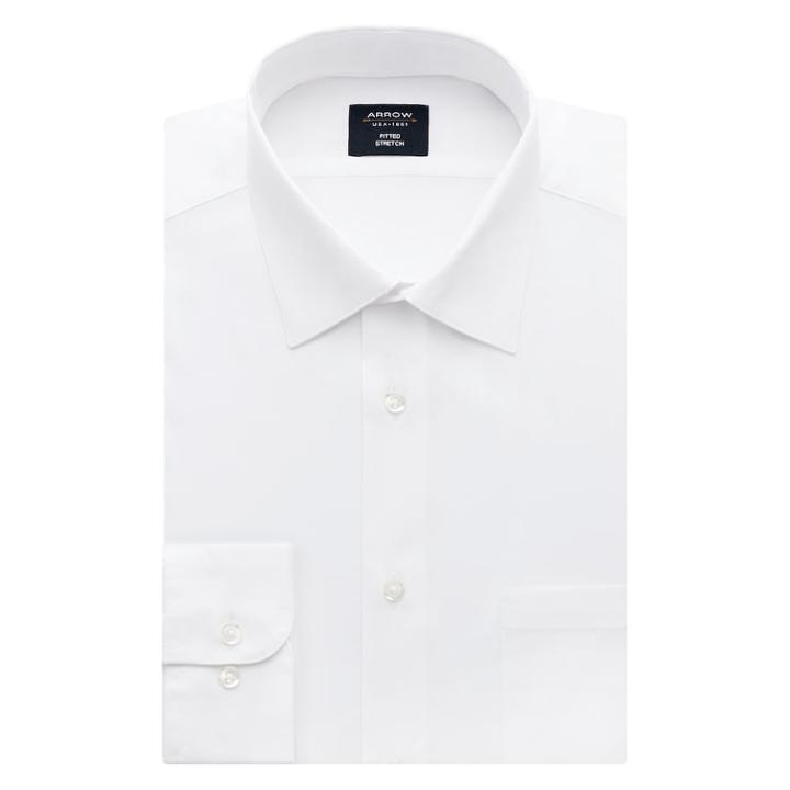 Men's Arrow Fitted Stretch Dress Shirt, Size: 2x-34/35, White