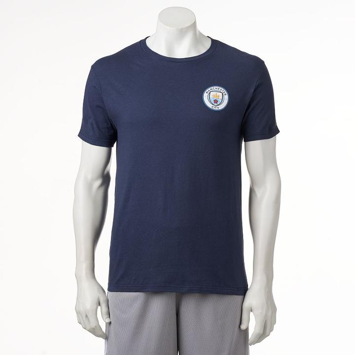 Men's Manchester City Fc Logo Tee, Size: Xl, Blue (navy)