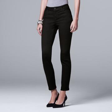 Petite Simply Vera Vera Wang Straight-leg Jeans, Women's, Size: 6p - Short, Black