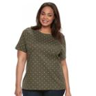 Plus Size Croft & Barrow&reg; Essential Crewneck Tee, Women's, Size: 1xl, Green