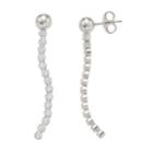 Sterling Silver Cubic Zirconia Dangle Drop Earrings, Women's, White