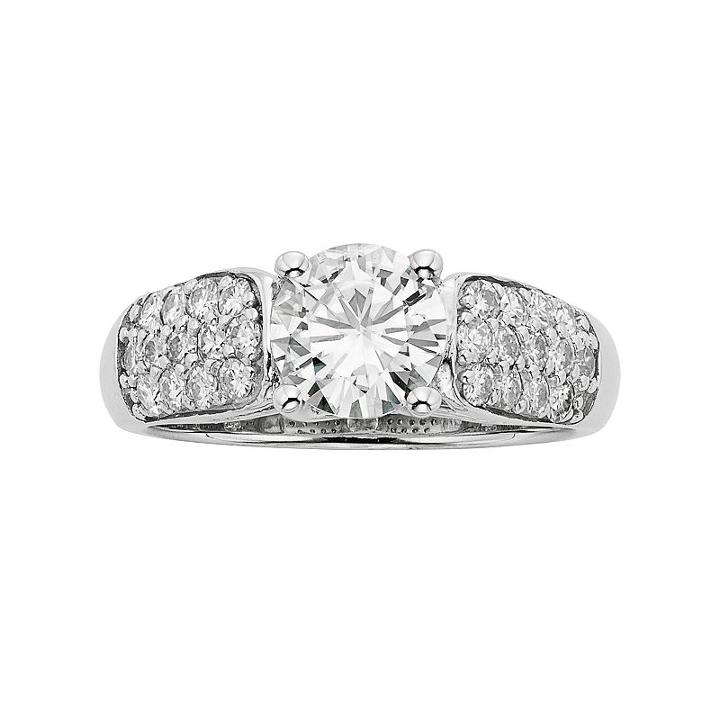 Forever Brilliant Lab-created Moissanite Trellis Engagement Ring In 14k White Gold (1 3/4 Carat T.w.), Women's, Size: 6