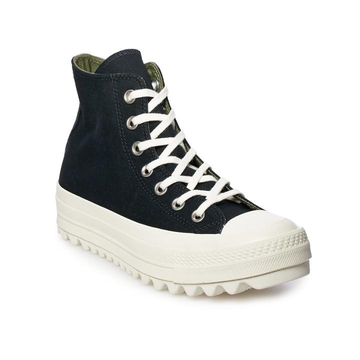 Women's Converse Chuck Taylor All Star Lift Ripple High Top Shoes, Size: 8, Black