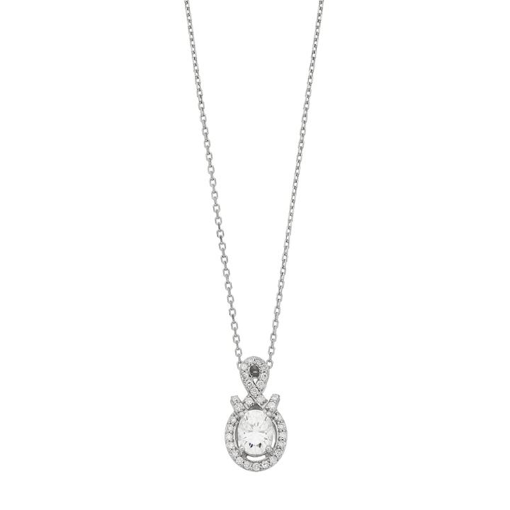Forever Classic Sterling Silver 1 3/4 Carat T.w. Lab-created Moissanite Infinity Pendant, Women's, Size: 18, White