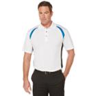 Men's Grand Slam Regular-fit Colorblock Performance Golf Polo, Size: Large, White