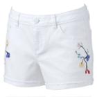 Women's Lc Lauren Conrad Embroidered Jean Shorts, Size: 14, White Oth