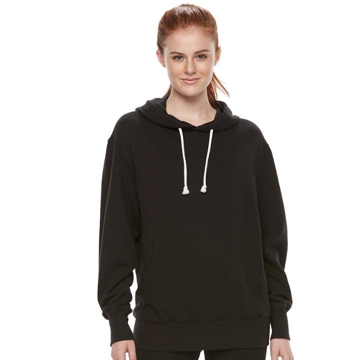 Juniors' So&reg; Oversized Fleece Hoodie, Teens, Size: Xl, Black