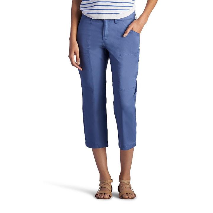 Women's Lee Brenna Relaxed Fit Capris, Size: 14 Avg/reg, Dark Blue